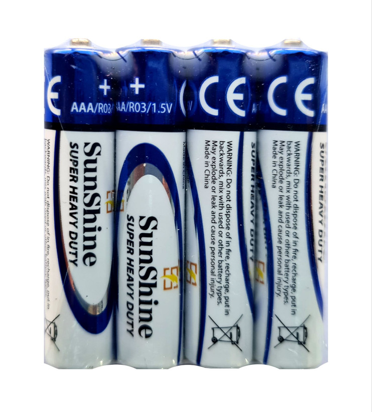 باتری شرینگ نیم قلمی 4عددی super heavy duty سان شاین-عمده